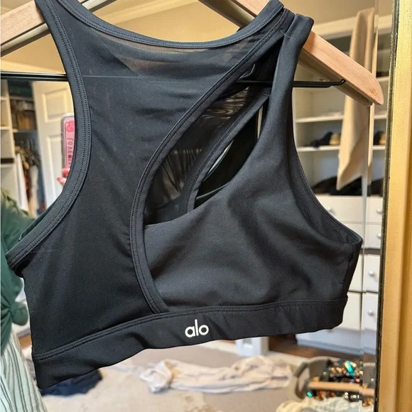 ALO Yoga Jet Black Sports Bra - Picture 2 of 7